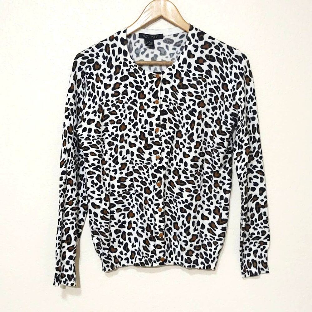 Ava Paige leopard print button up sweater Cardigan